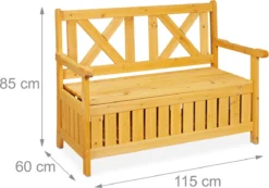 Banc De Jardin Relaxdays Avec Espace De Rangement - Banc D'extérieur En Bois - Banc De Balcon - Banc D'extérieur -Jardin Meubles Magasin 1200x842 1
