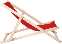 Holtaz Chaise De Plage En Bois Chaise Longue Confortable Pliable Avec Hauteur De Couchage Réglable - Rouge -Jardin Meubles Magasin 1200x843