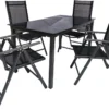 VCM Set Salon De Jardin Alu Glas Ensemble De Jardin Salon Table à Manger Chaises 140 SW Set Salon De Jardin Alu Glas Ensemble De Jardin Chaises 140 SW
