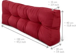 Beautissu Style - Set De Coussins Palette - 1x Coussin D'Assise 120x80 Cm & 1x Coussin De Dossier 120x40 Cm - Rouge -Jardin Meubles Magasin 1200x847 4