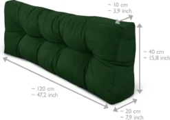 Beautissu Style - Set De Coussins Palette - 1x Coussin D'Assise 120x80 Cm & 1x Coussin De Dossier 120x40 Cm - Vert Foncé -Jardin Meubles Magasin 1200x847 5
