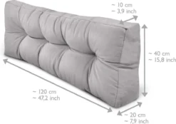 Beautissu Style - Set De Coussins Palette - 1x Coussin D'Assise 120x80 Cm & 1x Coussin De Dossier 120x40 Cm - Grijs Clair -Jardin Meubles Magasin 1200x847 7