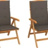 Prolenta Premium - Chaises De Jardin De Jardin 2 Pcs Avec Coussins Taupe En Teck Massif