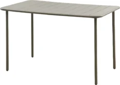GENERIC - Table De Jardin Rectangulaire CAFE - 4 à 6 Personnes - L. 120 X L. 70 X H. 73,5 Cm - Plateau Aluminium - Piétement Acier - Vert Kaki - Table De Terrasse - Table à Manger
