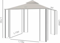 Outsunny Tente De Réception Dans Le Pavillon De Tente De Réception De Jardin Tente De Jardin Tente De Réception Double Toit 3 X 3 M 84C-005 -Jardin Meubles Magasin 1200x850 3