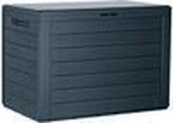 1x PiĂšces BoĂźte De Rangement Kussen De Jardin Anthracite Motif Bois 190 Litres De Plastique - Rangement De Jardin Anthracite