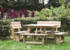 Table De Pique-nique Carrée En Bois De Luxe MaximaVida Tallinn 120 Cm - Plus D'espace Pour Les Jambes -Jardin Meubles Magasin 1200x857