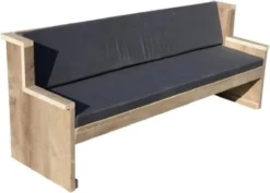 Wood4you - Banc De Jardin Zeeland - Emballage à Faire Soi-même Bois D'échafaudage - 180Lx72Hx62P Cm - Coussin Inclus