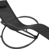 Chaise à Bascule Kamyra® Pour Extérieur - Chaise Longue, Chaise De Jardin, Chaise Longue - Résistant Aux Intempéries Et Confortable - 152x53x88 Cm - Zwart