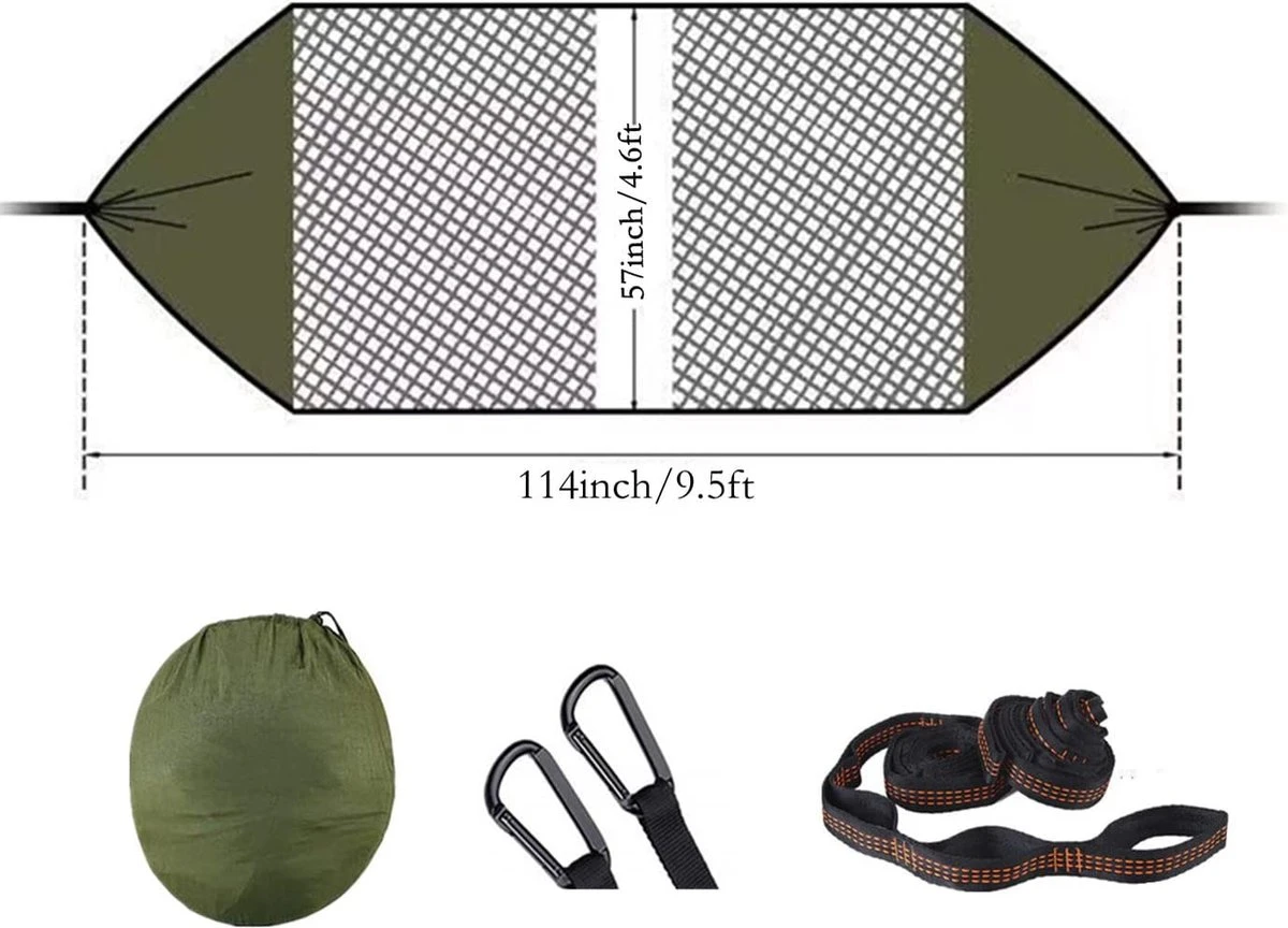 Hamac De Camping Avec Moustiquaire, 1/2 Personne Hamac De Voyage Outdoor En Nylon Léger Hamac Portable Pour Camping Randonnée Sac à Dos, Voyage, Plage (USA290*140cm/vert Foncé) 2 Hamac De Camping Avec Moustiquaire, 1/2 Personne Hamac De Voyage Outdoor En Nylon Léger Hamac Portable Pour Camping Randonnée Sac à Dos, Voyage, Plage (USA290*140cm/vert Foncé) – Image 2