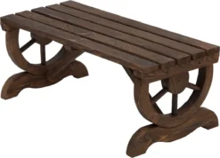 Banc De Jardin Nancy's Lealman - Meubles De Jardin - 2 Places - Design Rustique - Marron - Massief Hout - 105 X 50 X 53 Cm