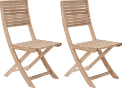 Set - Lot De 2 Chaises De Jardin SOLARIS - Chaises Chaises Pliantes - Chaises De Chaises De Jardin - Pliantes - Acacia