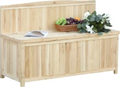 Outsunny Banc De Jardin Avec Rangement Banc De Rangement Banc 2 Places Capacité De Charge 250 Kg Bois De Pin 84B-460 -Jardin Meubles Magasin 1200x869