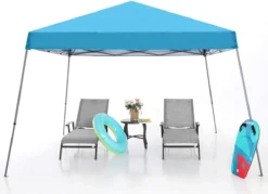 Party Foldable - Zinaps Slant Leg Pop Canopy Tente Auvent Plein Air Instantané Installation Facile Protection Pliante Blue Ciel (WK 02130)