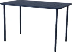 GENERIC - Table De Jardin Rectangulaire CAFE - 4 Ă 6 Personnes - L. 120 X L. 70 X H. 73,5 Cm - Plateau Aluminium - PiĂštement Acier - Blue Neptune - Table De Terrasse - Table Ă Manger