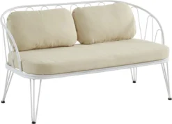 MYLIA Salon De Jardin En Métal : 1 Canapé 2 Places, 2 Fauteuils Et 1 Table Basse - Wit - ARLESAN L 138 Cm X H 77,5 Cm X P 68 Cm 7 MYLIA Salon De Jardin En Métal : 1 Canapé 2 Places, 2 Fauteuils Et 1 Table Basse - Wit - ARLESAN L 138 Cm X H 77,5 Cm X P 68 Cm -Jardin Meubles Magasin 1200x870