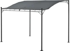 Pergola Design Tonnelle Solide Pavillon De Jardin Élégant Protection Contre Soleil Auvent Résistant Ombrager Acier Polyester 300 X 250 Cm Gris Foncé [en.casa]
