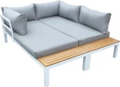 Gartenfreude - Ensemble De Salon En Aluminium - Utilisation Flexible - Coussins Hydrofuges - Wit/ Grijs -Jardin Meubles Magasin 1200x874 4