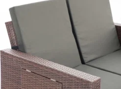 CLP ANCONA - Canapé Lounge - Poly-rotin - Couleur Rotin: Marron-mélangé, Résistance 1,25 Mm, Revêtement: Anthracite -Jardin Meubles Magasin 1200x885