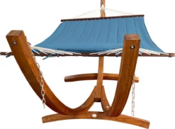 AXI Hawaï Hamac Double XXL - Hamac 2 Personnes En Bleu Avec Support En Bois - Pour L’extérieur Pour Jardin, Terrasse, Balcon -Jardin Meubles Magasin 1200x886
