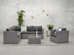 Garden Impressions Ensemble De Salon Lyon 5 Pièces Avec Chaise Longue De Jardin - Noir Reflex -Jardin Meubles Magasin 1200x887 5