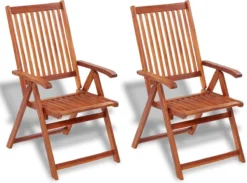 Prolenta Premium - Chaises De Jardin De Jardin Pliables 2 Pcs Bois D'acacia Massif Marron