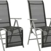 VidaLife Chaises De Jardin De Jardin 2 Pcs Réglables Textilène Aluminium Couleur Argent