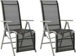 VidaLife Chaises De Jardin De Jardin 2 Pcs Réglables Textilène Aluminium Couleur Argent