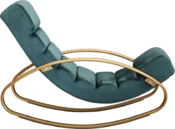 Nancy's Nephi Relax Armchair - Chaise Longue - Chaise Berçante - Fonction D'inclinaison - Fauteuil - Chaise Longue à Bascule - Chaise Longue - Rose - Or - Velours -Jardin Meubles Magasin 1200x890 3