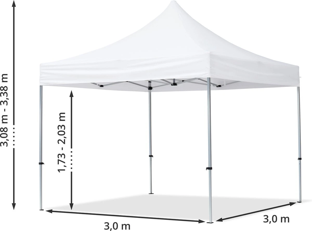 Pavillon Pliant, Tente Pliante, 3 X 3 M, 2 Parties Latérales 32 Mm, Pavillon En Aluminium, Tente De Réception, PES300, 100 % étanche, Noir 6 Pavillon Pliant, Tente Pliante, 3 X 3 M, 2 Parties Latérales 32 Mm, Pavillon En Aluminium, Tente De Réception, PES300, 100 % étanche, Noir – Image 6