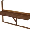 Table De Balcon Suspendue Pliable 120 X 44 Cm Bois - Table De Balcon - Table De Balcon Pliable - Table De Balcon Suspendue - Barre De Balcon