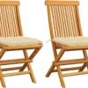 Prolenta Premium - Chaises De Jardin De Jardin 2 Pcs Avec Coussins Blanc Crème En Teck Massif