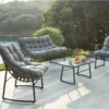 MYLIA Salon De Jardin En Résine Tressée : 1 Canapé 2 Places, 2 Fauteuils Et 1 Table Basse - Gris Anthracite - JONAH L 135 Cm X H 86,5 Cm X P 74 Cm