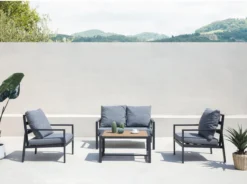 MYLIA Set De Jardin En Aluminium : 1 Canapé 2 Places, 2 Fauteuils Et 1 Table Basse - Gris Anthracite - SUNLY L 110.5 Cm X H 74.5 Cm X P 67.5 Cm 8 MYLIA Set De Jardin En Aluminium : 1 Canapé 2 Places, 2 Fauteuils Et 1 Table Basse - Gris Anthracite - SUNLY L 110.5 Cm X H 74.5 Cm X P 67.5 Cm -Jardin Meubles Magasin 1200x894