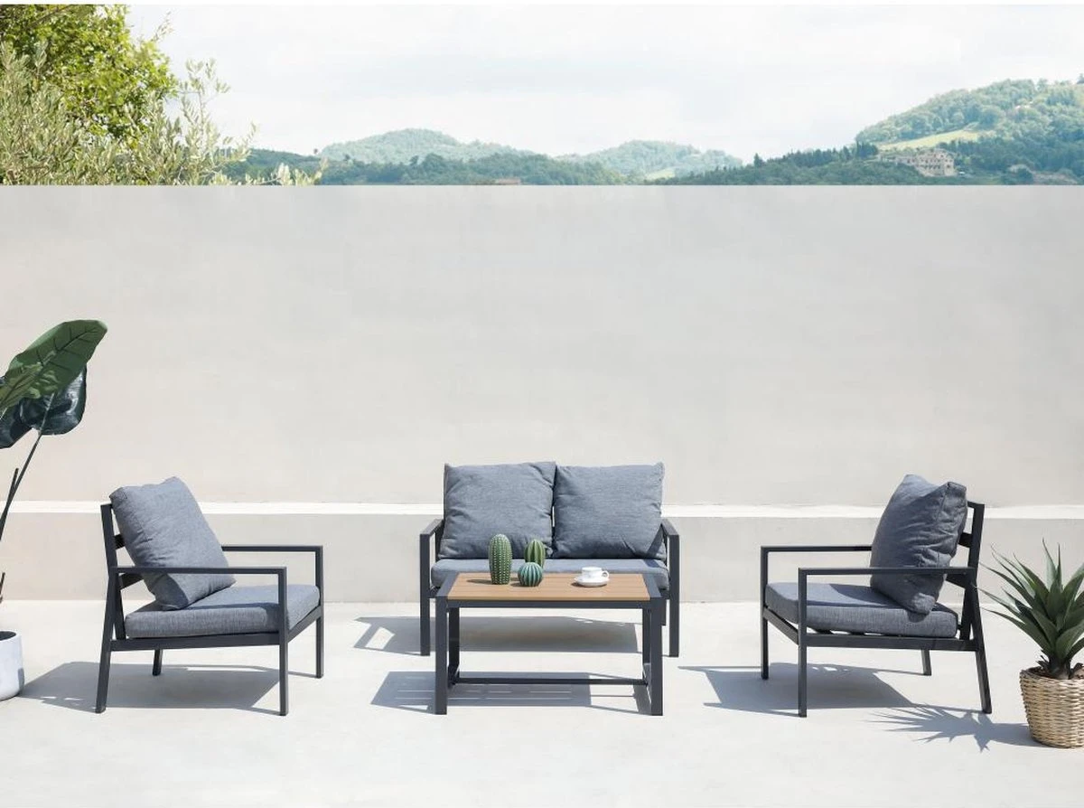 MYLIA Set De Jardin En Aluminium : 1 Canapé 2 Places, 2 Fauteuils Et 1 Table Basse - Gris Anthracite - SUNLY L 110.5 Cm X H 74.5 Cm X P 67.5 Cm 4 MYLIA Set De Jardin En Aluminium : 1 Canapé 2 Places, 2 Fauteuils Et 1 Table Basse - Gris Anthracite - SUNLY L 110.5 Cm X H 74.5 Cm X P 67.5 Cm – Image 4