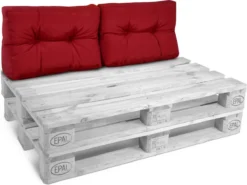 Beautissu Style - Set De Coussins Palette - 1x Coussin D'Assise 120x80 Cm & 2x Coussin De Dossier 60x40 Cm - Rouge -Jardin Meubles Magasin 1200x897 5