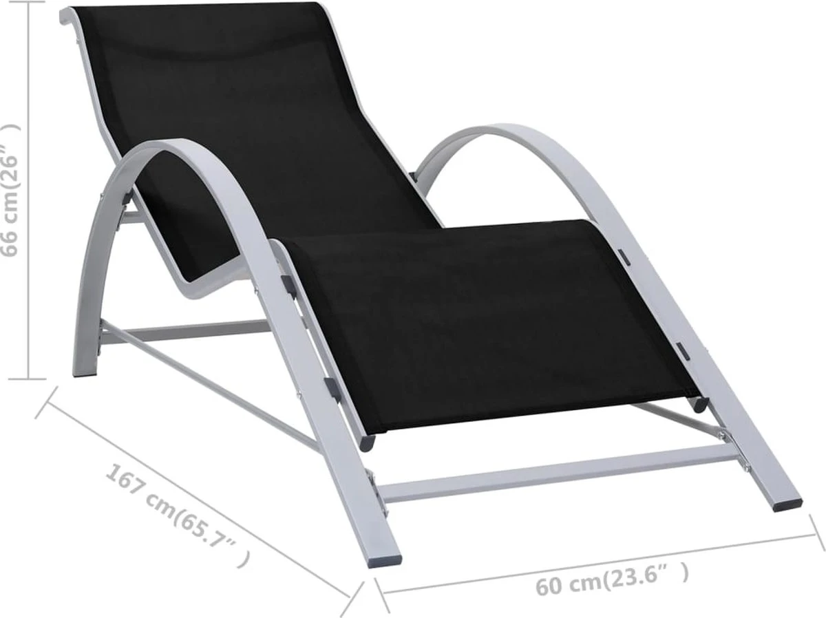 VidaXL Ensemble De Chaises Longues Noir - 2 Pièces - Avec Table - Zwart - Sun Longues - Chaise Longue - Jardin - Lit Lounge - 2 Pièces 14 VidaXL Ensemble De Chaises Longues Noir - 2 Pièces - Avec Table - Zwart - Sun Longues - Chaise Longue - Jardin - Lit Lounge - 2 Pièces – Image 14