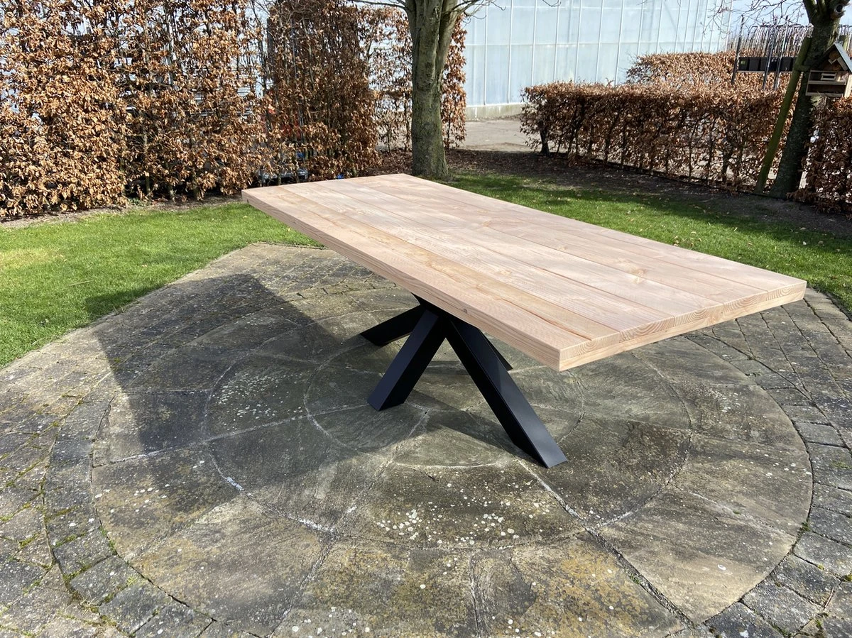 Table De Jardin / Table à Manger Industrielle Douglas 300cm Avec Base Matrix Noir Mat Pour L'intérieur Et L'extérieur 2 Table De Jardin / Table à Manger Industrielle Douglas 300cm Avec Base Matrix Noir Mat Pour L'intérieur Et L'extérieur – Image 2