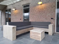 Canapé D'angle échafaudage En Bois - Ensemble Lounge - Bricolage - Kit Canapé D'angle - Buitenwerks 220x220cm -Jardin Meubles Magasin 1200x899 23