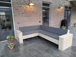 Canapé D'angle échafaudage En Bois - Ensemble Lounge - Bricolage - Kit Canapé D'angle - Buitenwerks 220x220cm -Jardin Meubles Magasin 1200x899 25