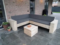 Canapé D'angle échafaudage En Bois - Ensemble Lounge - Bricolage - Kit Canapé D'angle - Buitenwerks 220x220cm -Jardin Meubles Magasin 1200x899 30