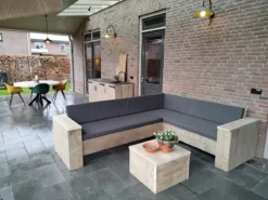 Canapé D'angle échafaudage En Bois - Ensemble Lounge - Bricolage - Kit Canapé D'angle - Buitenwerks 220x220cm -Jardin Meubles Magasin 1200x899 31