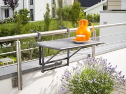 HN® 60 X 65 X 40 Cm - Table Pliante Balcon - Balustrade De Table - Table Suspendue Gris Anthracite Résistant Aux Intempéries - En Métal Extensible Avec Couvercle En Plastique -Jardin Meubles Magasin 1200x899 8
