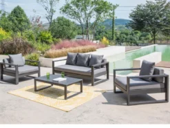 Salon De Jardin MYLIA MOLOKAI En Aluminium : Canapé 3 Places, 2 Fauteuils, Table Basse L 165 Cm X H 60,5 Cm X P 90 Cm -Jardin Meubles Magasin 1200x900 16