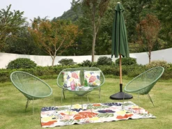 MYLIA Salon De Jardin En Résine Tressée - 2 Fauteuils, Un Canapé Et Une Table - Kaki - ALIOS L 115 Cm X H 86 Cm X P 81 Cm -Jardin Meubles Magasin 1200x900 23