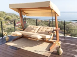 Aida Sia 2400 - Balançoire - 228cm - Beige/Camel - Extensible - Huile De Montage Et D'entretien Incluse - Housse De Protection Offerte -Jardin Meubles Magasin 1200x900 36