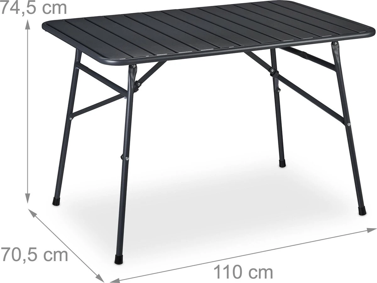 Relaxdays Table De Jardin Pliable En Métal - Table Pliante Résistante Aux Intempéries - Table De Patio - Table De Camping 5 Relaxdays Table De Jardin Pliable En Métal - Table Pliante Résistante Aux Intempéries - Table De Patio - Table De Camping – Image 5