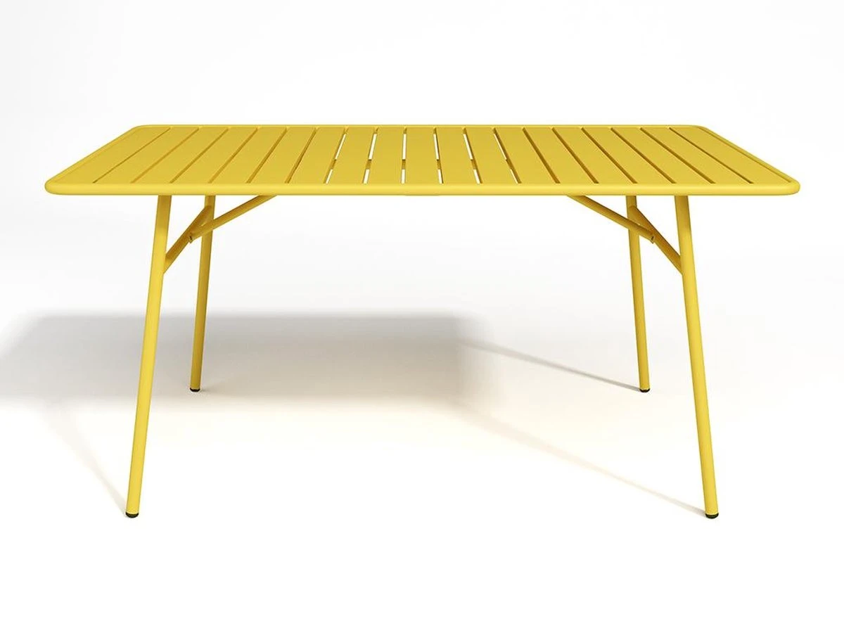 MYLIA Salon De Jardin MIRMANDE : Table L.160 Cm Avec 2 Fauteuils Empilables & 4 Chaises Empilables - Métal - Jaune L 160 Cm X H 79 Cm X P 80 Cm 4 MYLIA Salon De Jardin MIRMANDE : Table L.160 Cm Avec 2 Fauteuils Empilables & 4 Chaises Empilables - Métal - Jaune L 160 Cm X H 79 Cm X P 80 Cm – Image 4
