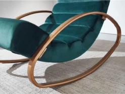 Nancy's Nephi Relax Armchair - Chaise Longue - Chaise Berçante - Fonction D'inclinaison - Fauteuil - Chaise Longue à Bascule - Chaise Longue - Blauw - Or - Velours -Jardin Meubles Magasin 1200x902 3