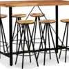 Prolenta Premium - Ensemble De Bar 7 Pièces En Bois D'acacia Massif Et Bois Recyclé